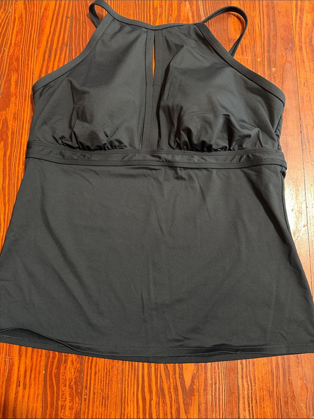 Lands' End Black High-Neck Tankini Top